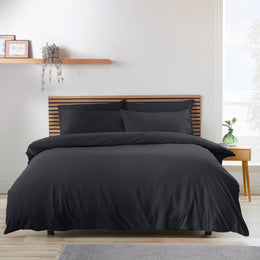 Catherine Lansfield So Soft Non Iron Duvet Cover Bedding Set Black