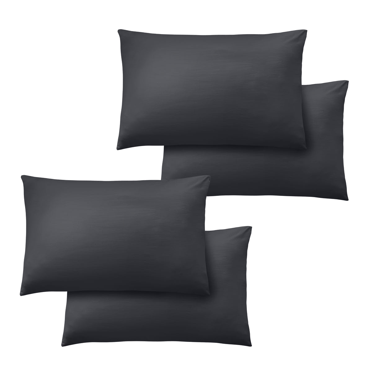 Catherine Lansfield So Soft Non Iron 4 Pack of Housewife Pillowcases Black