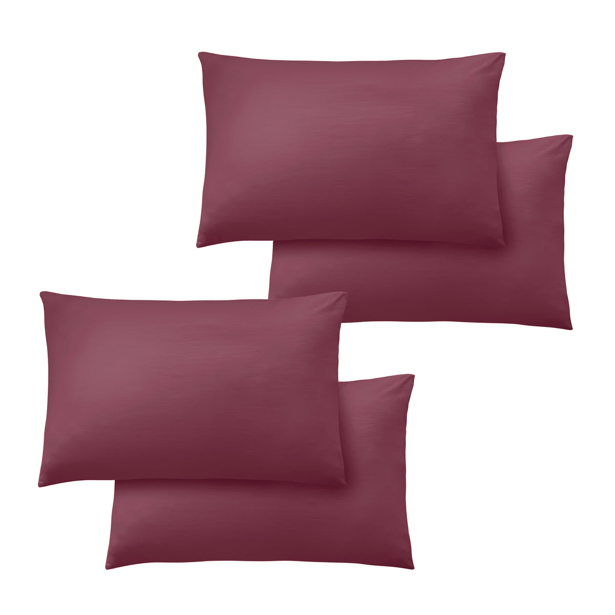 Catherine Lansfield So Soft Non Iron 4 Pack of Housewife Pillowcases Burgundy