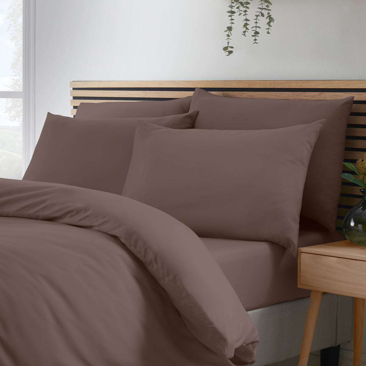 Catherine Lansfield So Soft Non Iron Duvet Cover Bedding Set Chocolate