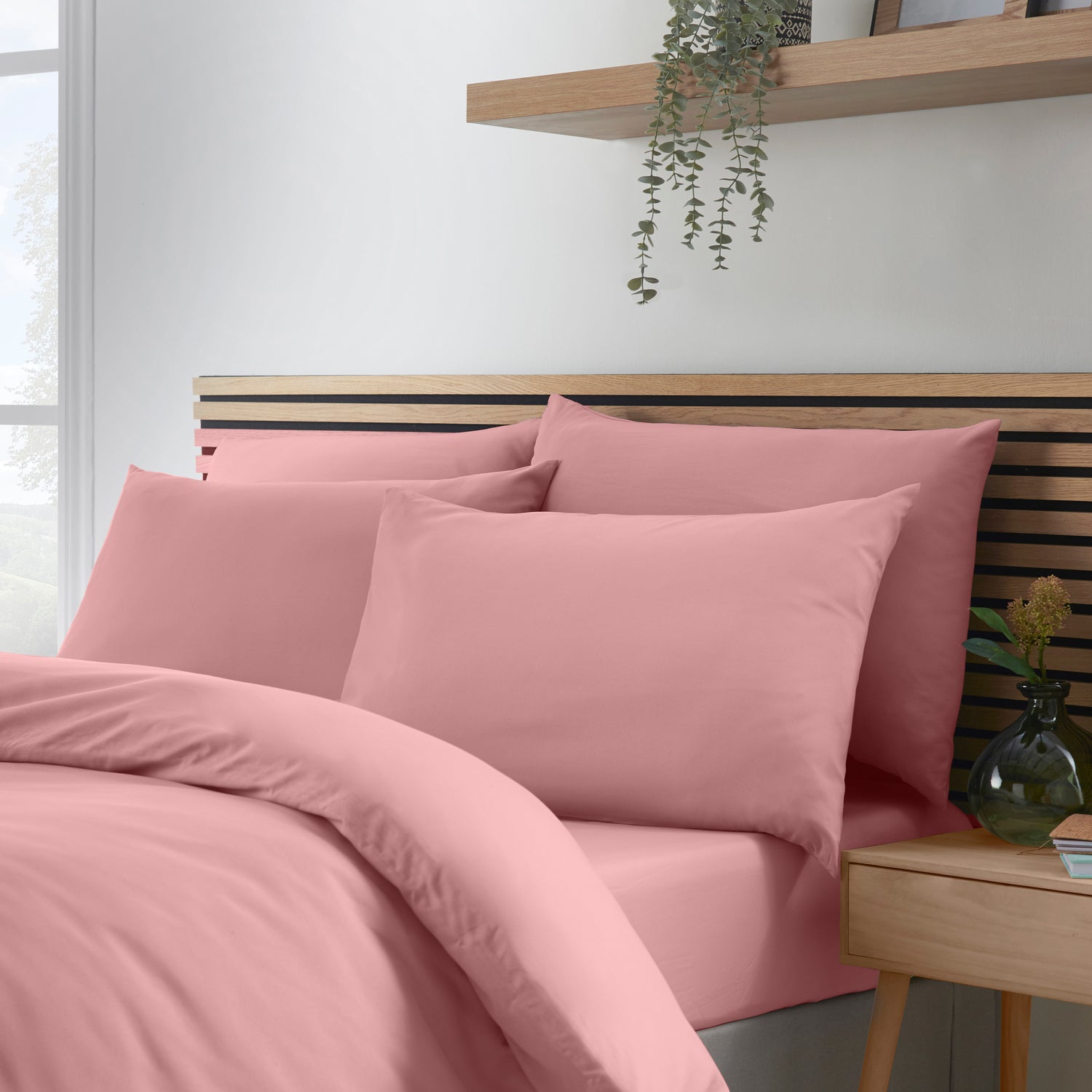 Catherine Lansfield So Soft Non-Iron Four Housewife Pillowcases Coral