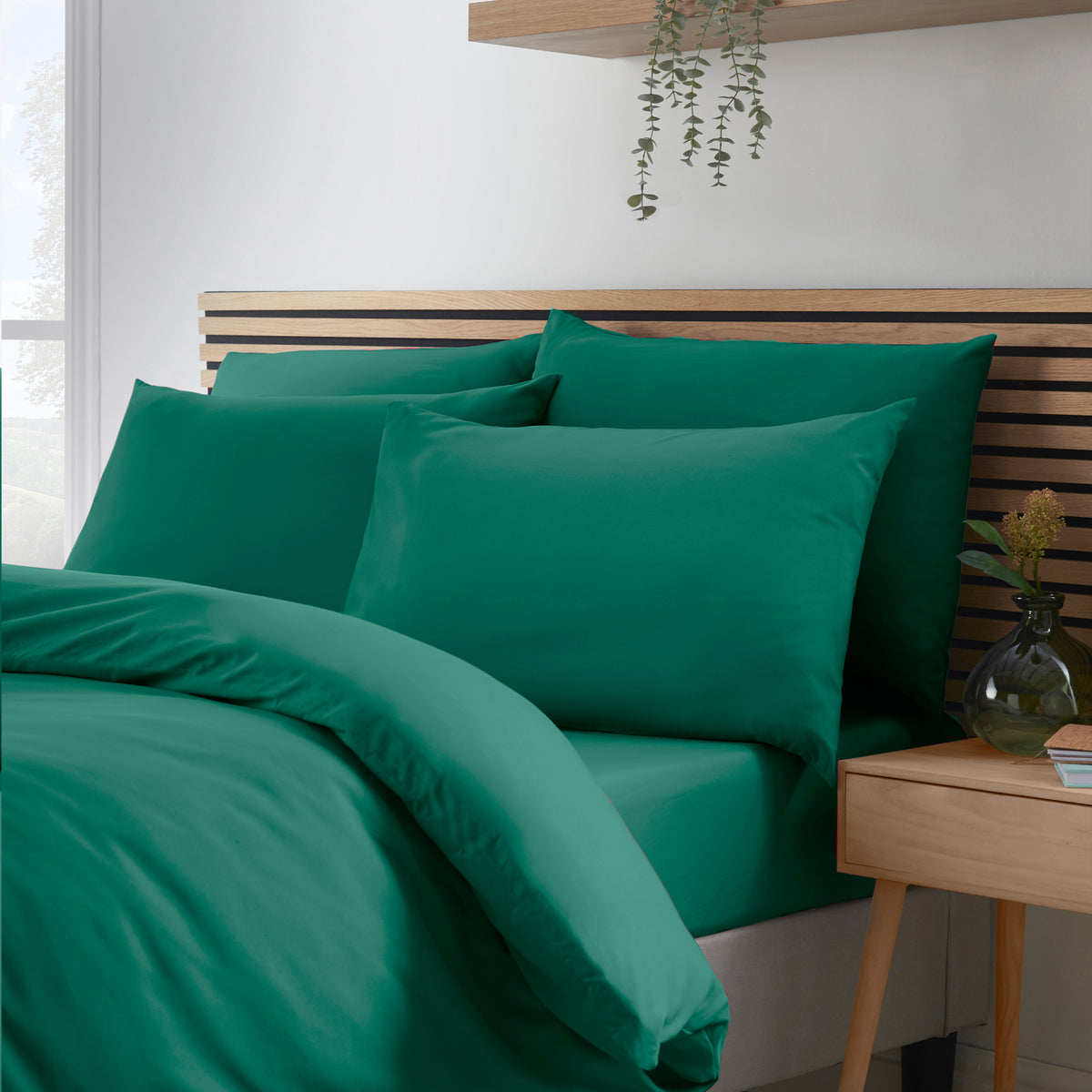 Catherine Lansfield So Soft Non-Iron Duvet Cover Bedding Set Teal Green