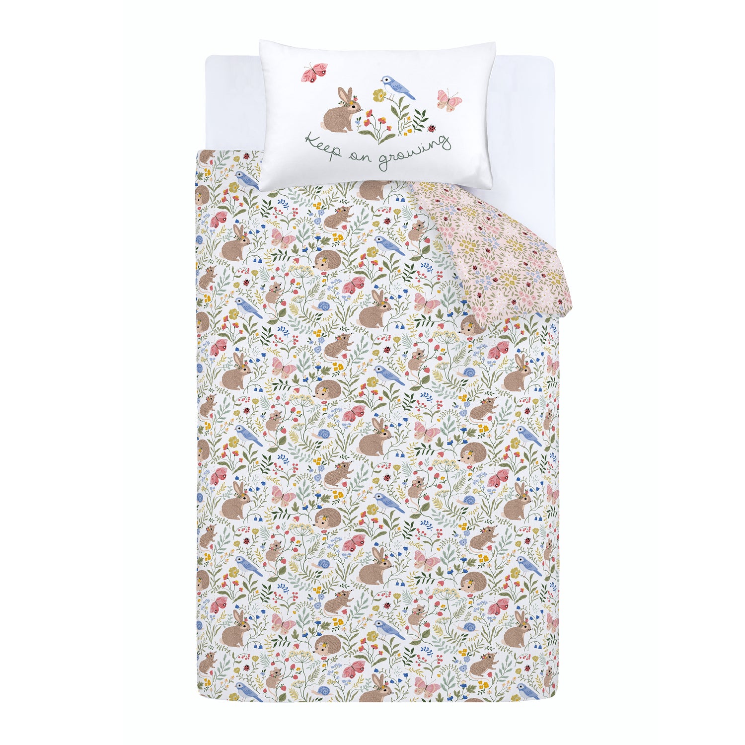 The Royal Horticultural Society Garden Animals Bedding Set White