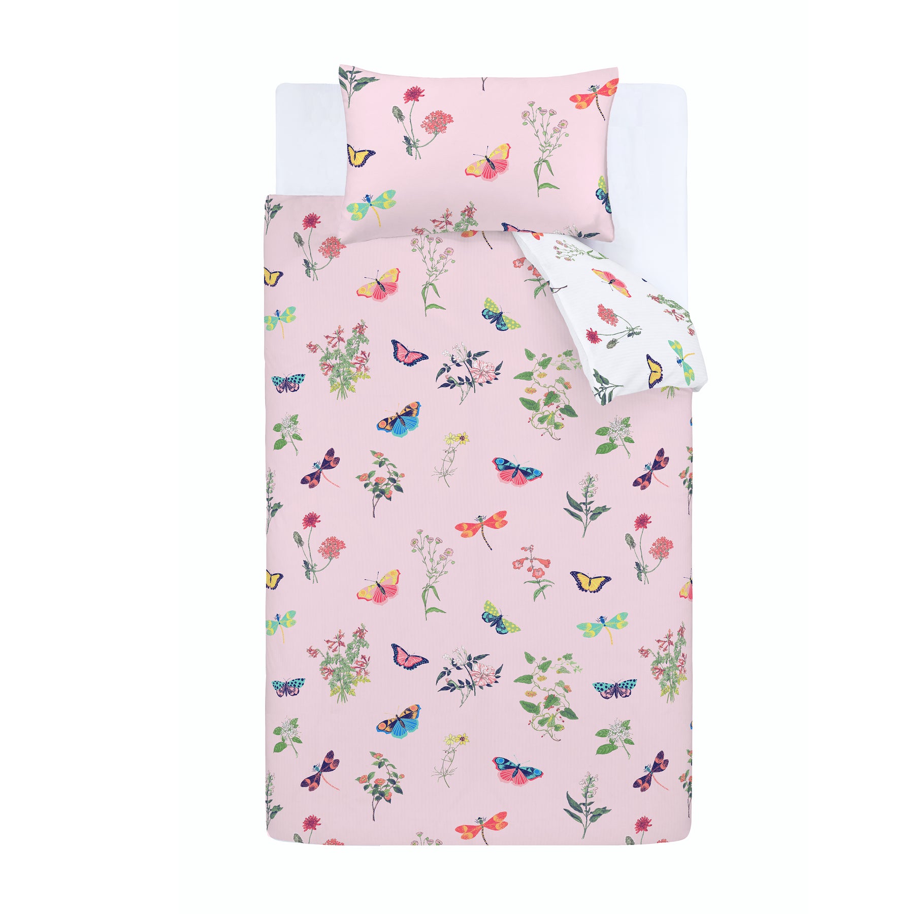 The Royal Horticultural Society Butterfly Garden Bedding Set Pink