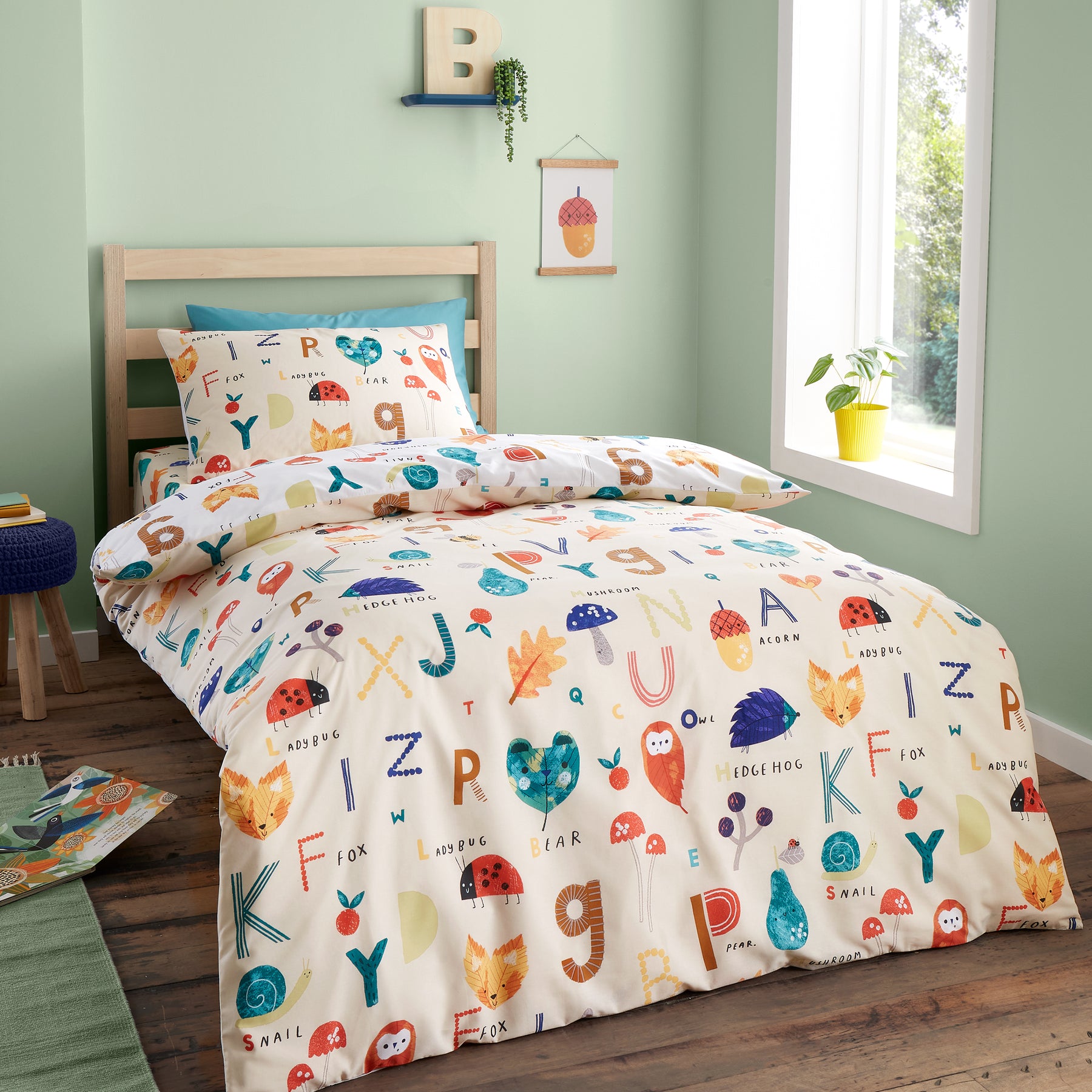 The Royal Horticultural Society Woodland Alphabet Bedding Set White