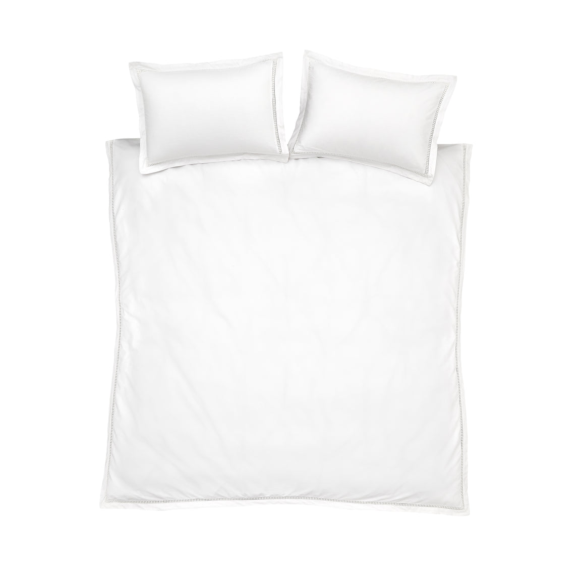 Bianca Oxford Lace Trim Duvet Cover Bedding Set White
