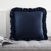 Catherine Lansfield So Soft Velvet Touch Double Frill Filled Cushion 43cm x 43cm Navy