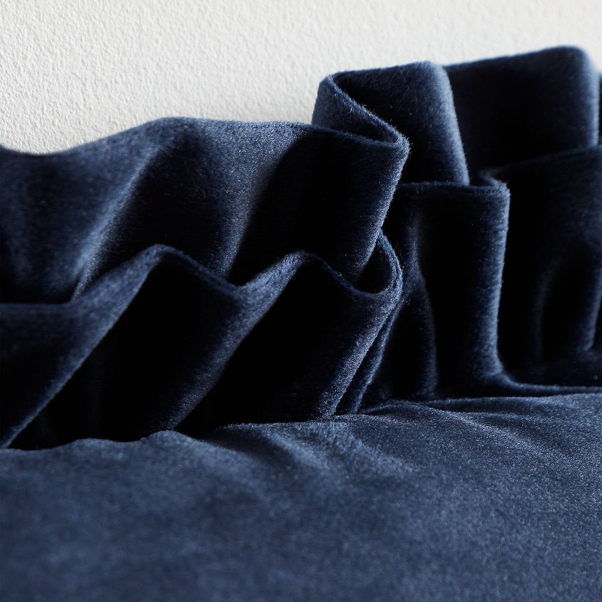 Catherine Lansfield So Soft Velvet Touch Double Frill Filled Cushion 43cm x 43cm Navy