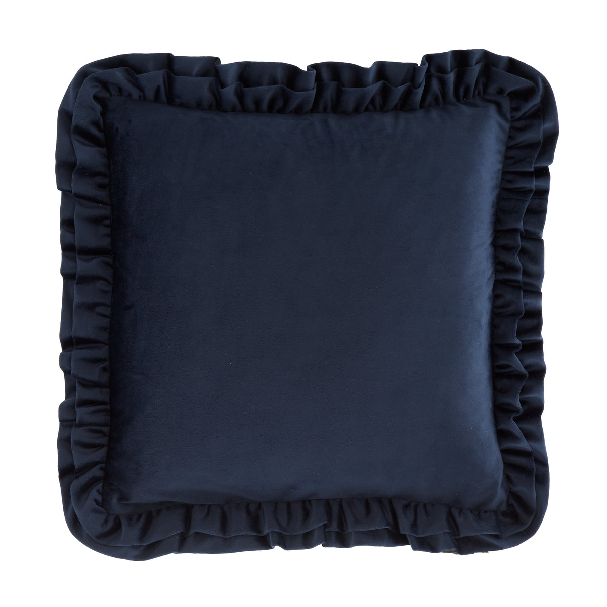 Catherine Lansfield So Soft Velvet Touch Double Frill Filled Cushion 43cm x 43cm Navy