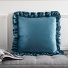 Catherine Lansfield So Soft Velvet Touch Double Frill Filled Cushion 43cm x 43cm Teal