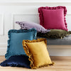 Catherine Lansfield So Soft Velvet Touch Double Frill Filled Cushion 43cm x 43cm Teal