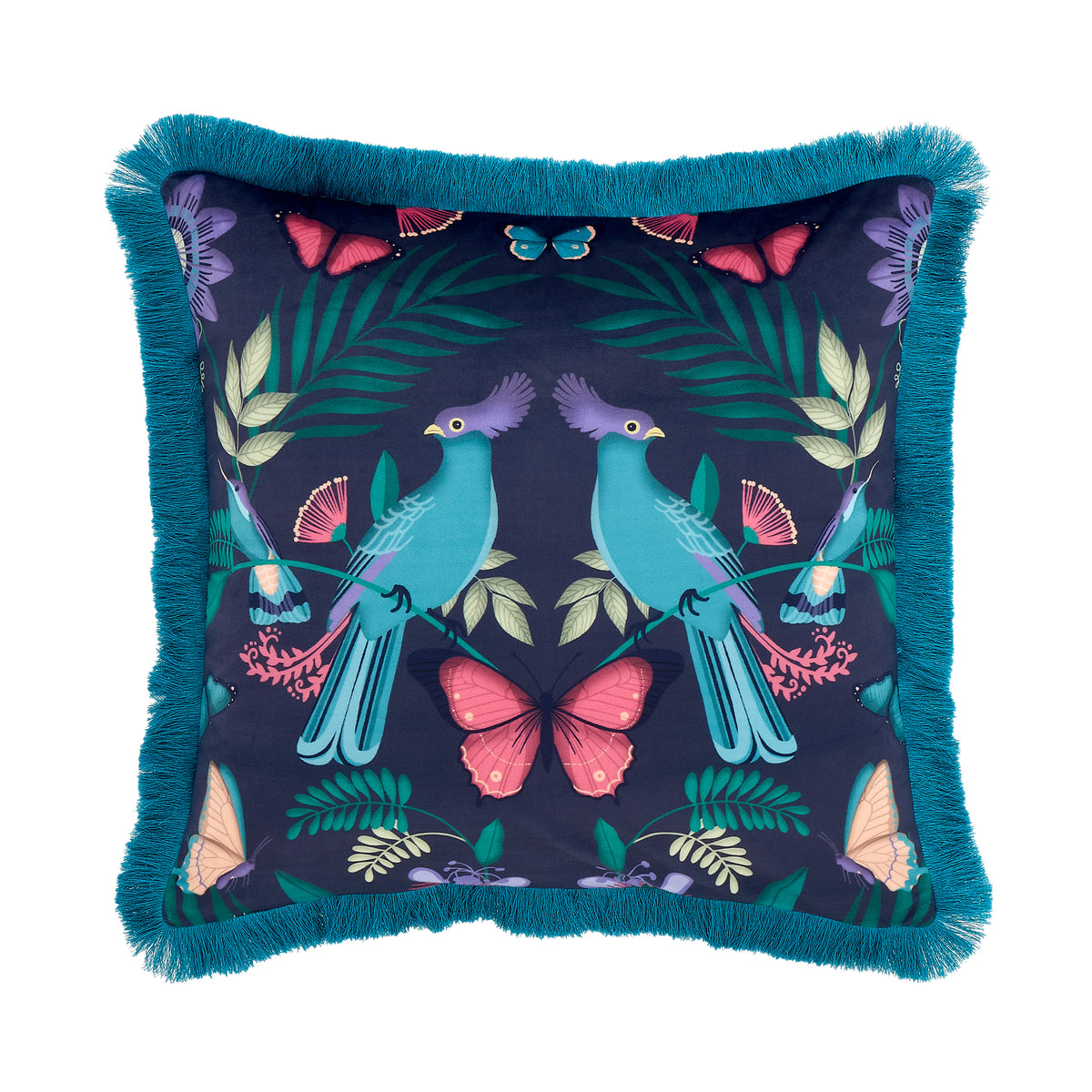 Catherine Lansfield Mya Filled Cushion 45cm x 45cm Navy Blue