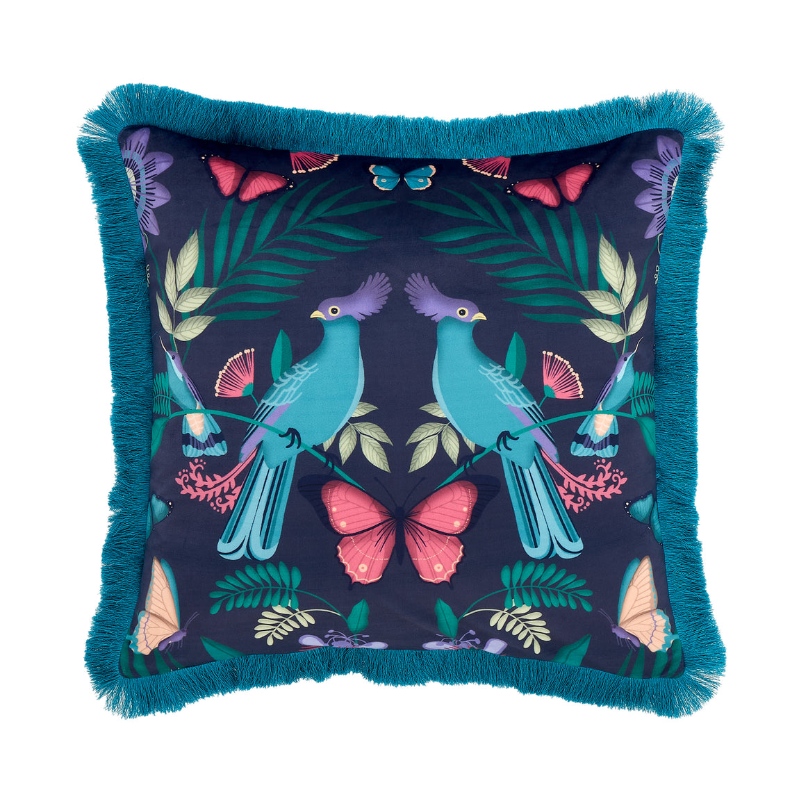 Catherine Lansfield Mya Filled Cushion 45cm x 45cm Navy Blue