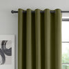 Catherine Lansfield Wilson Velvet Thermal Ready Made Eyelet Blackout Curtains Olive