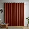 Catherine Lansfield Wilson Velvet Thermal Ready Made Eyelet Blackout Curtains Terracotta