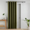 Catherine Lansfield Wilson Velvet Thermal Ready Made Eyelet Door Curtain Olive