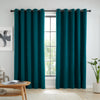 Catherine Lansfield Wilson Velvet Thermal Ready Made Eyelet Blackout Curtains Green