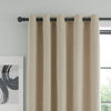Catherine Lansfield Wilson Velvet Thermal Ready Made Eyelet Blackout Curtains Natural