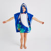Catherine Lansfield Shark 60cm x 120cm Hooded Poncho Towel Blue