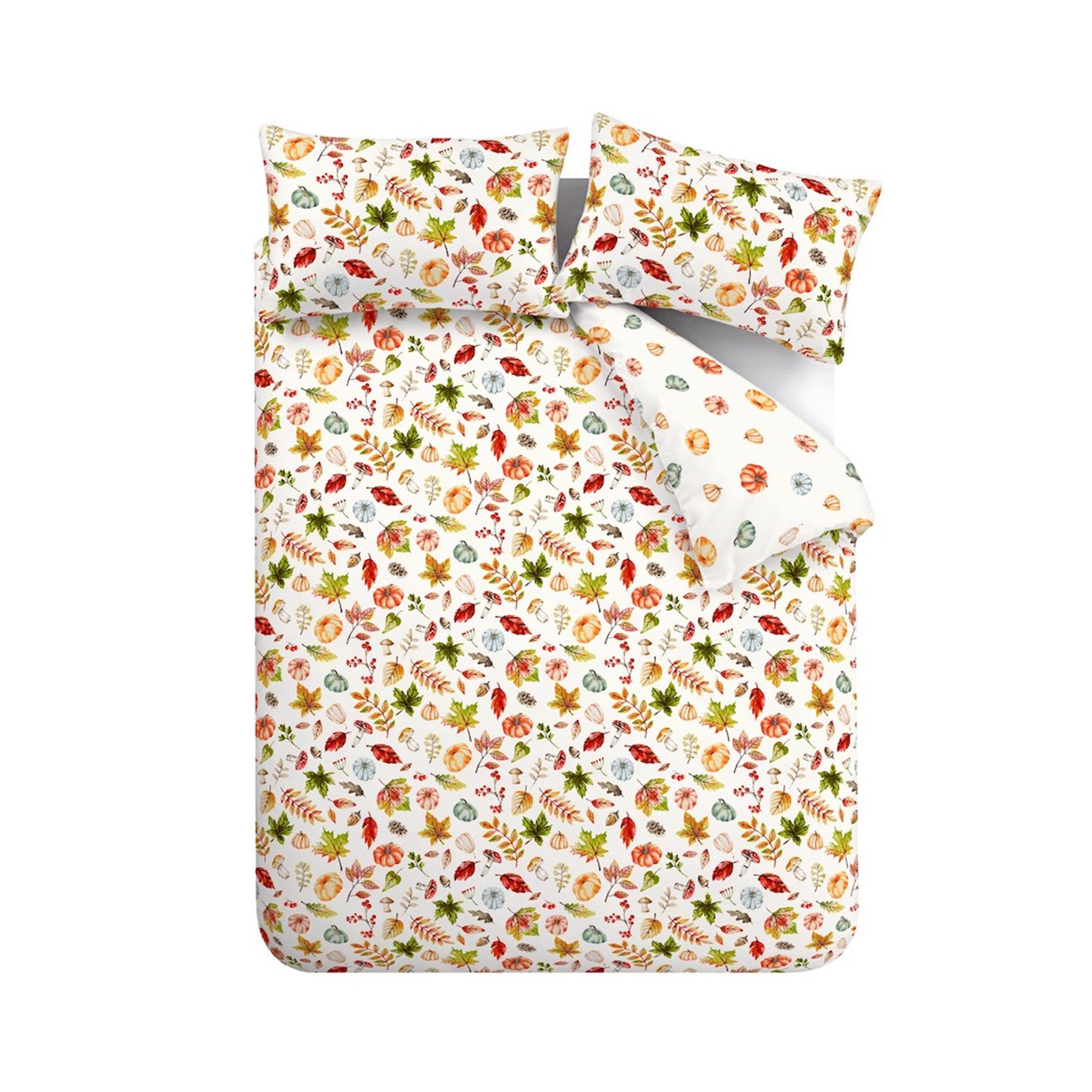 Catherine Lansfield Autumn Pumpkins Duvet Cover Bedding Set Orange