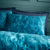Bridgerton Regal Birds Velvet Damask Duvet Cover Bedding Set Teal
