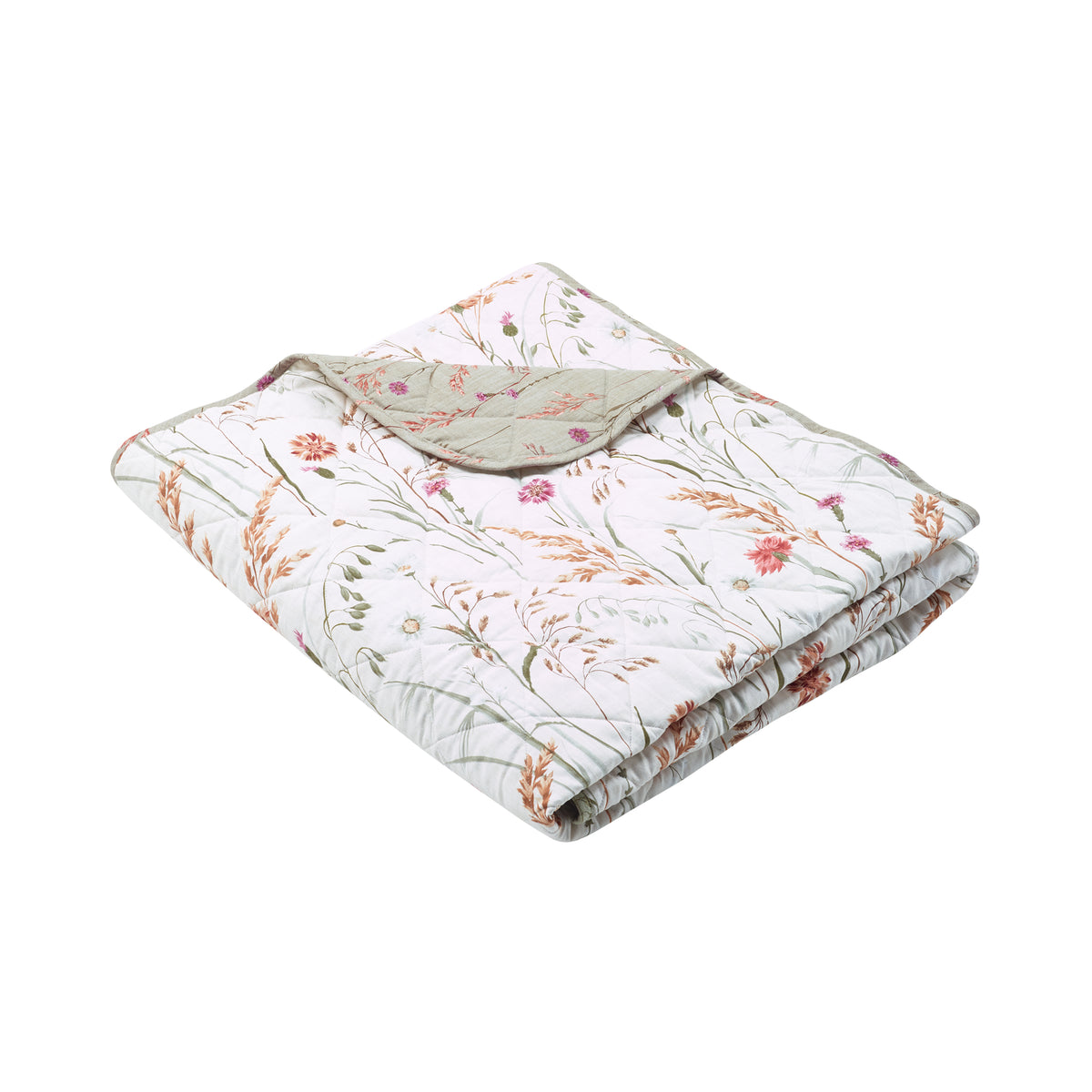 Catherine Lansfield Brushed Grasmere Floral 200cmx220cm Bedspread Green
