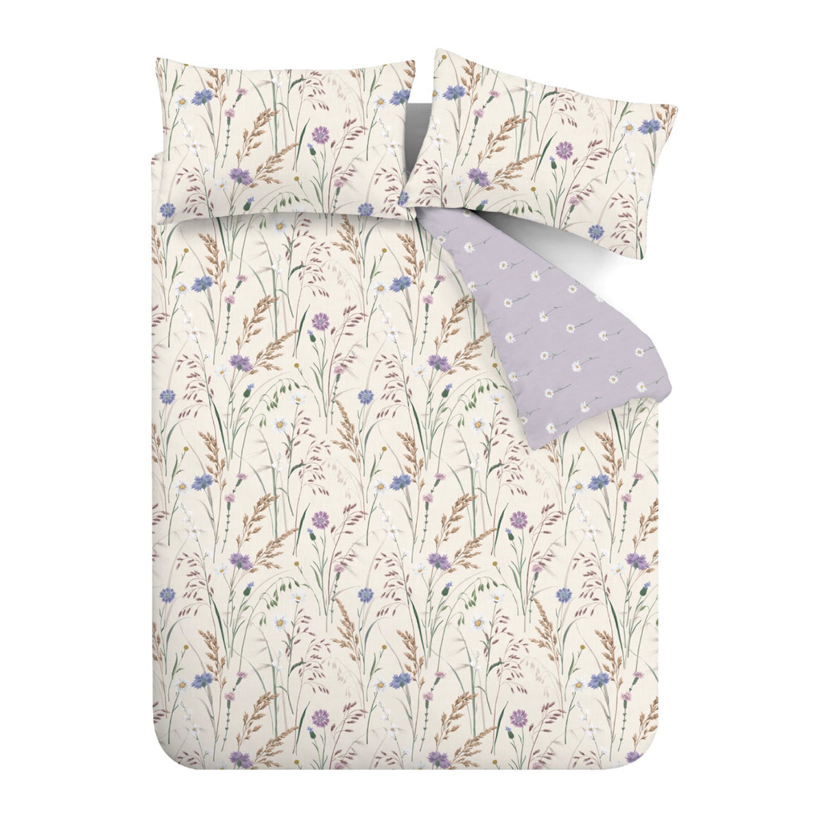 Catherine Lansfield Grasmere Floral Reversible Duvet Cover Bedding Set Lilac