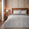 Catherine Lansfield Grace Floral Leaf Brushed Duvet Cover Bedding Set Grey