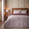 Catherine Lansfield Grace Floral Leaf Brushed Duvet Cover Bedding Set Red