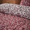 Catherine Lansfield Grace Floral Leaf Brushed Duvet Cover Bedding Set Red