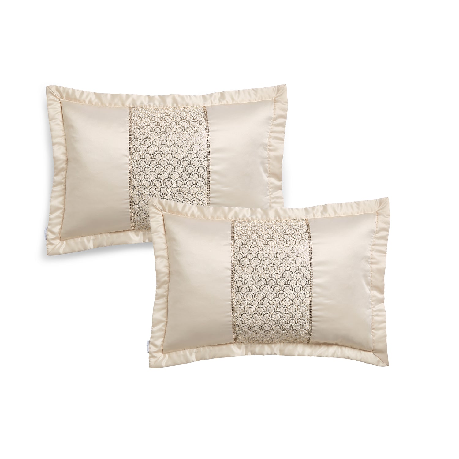 Catherine Lansfield Deco Sequin Pair Pillow Protectors Champagne