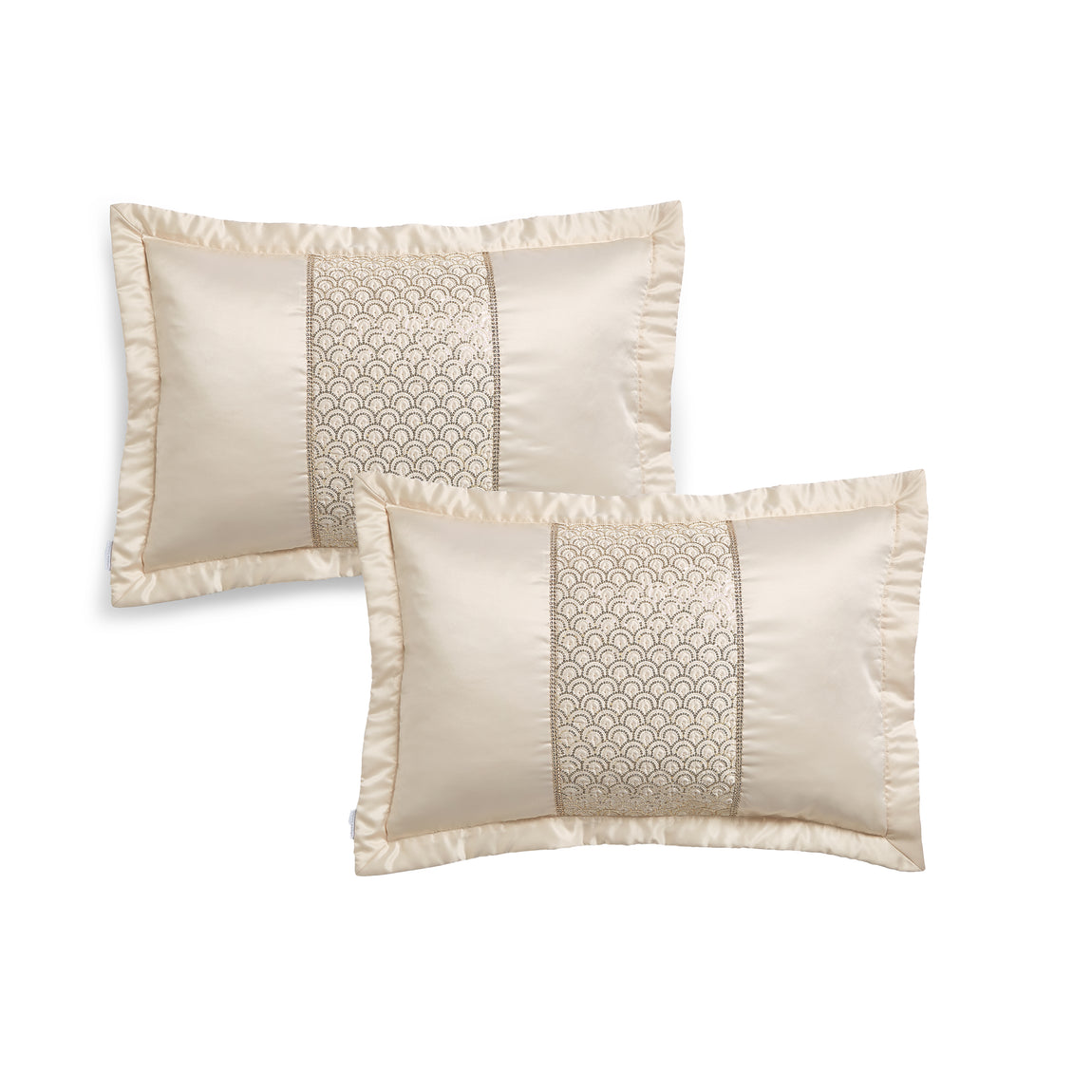 Catherine Lansfield Deco Sequin Pair Pillow Protectors Champagne