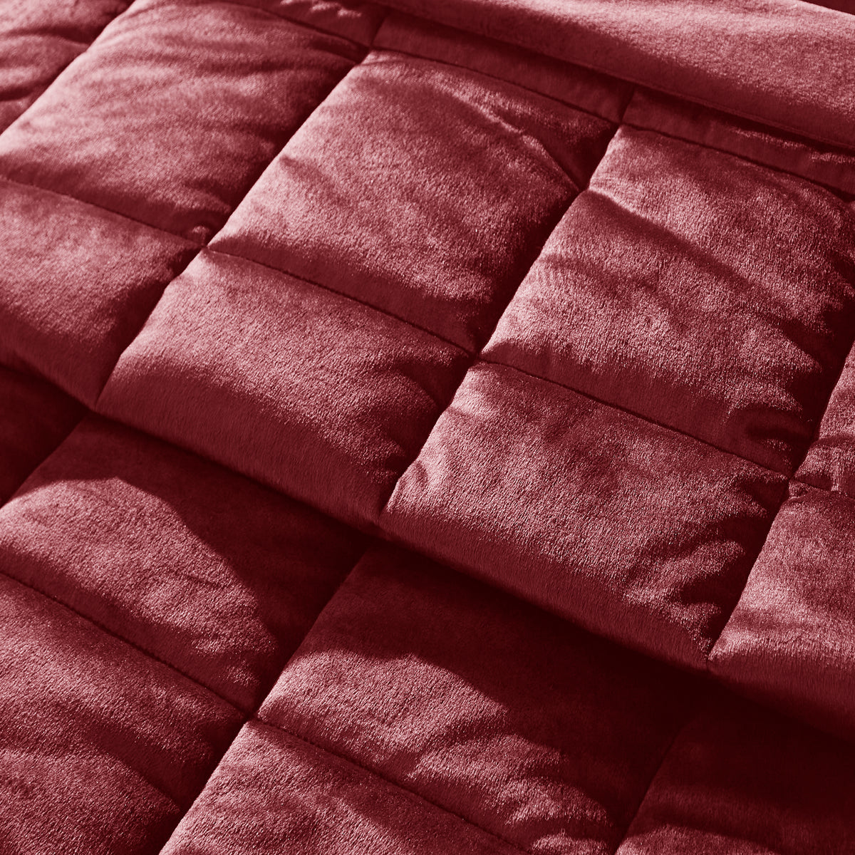 Catherine Lansfield Kingsley Matt Velvet 220cm x 220cm Bedspread Burgundy