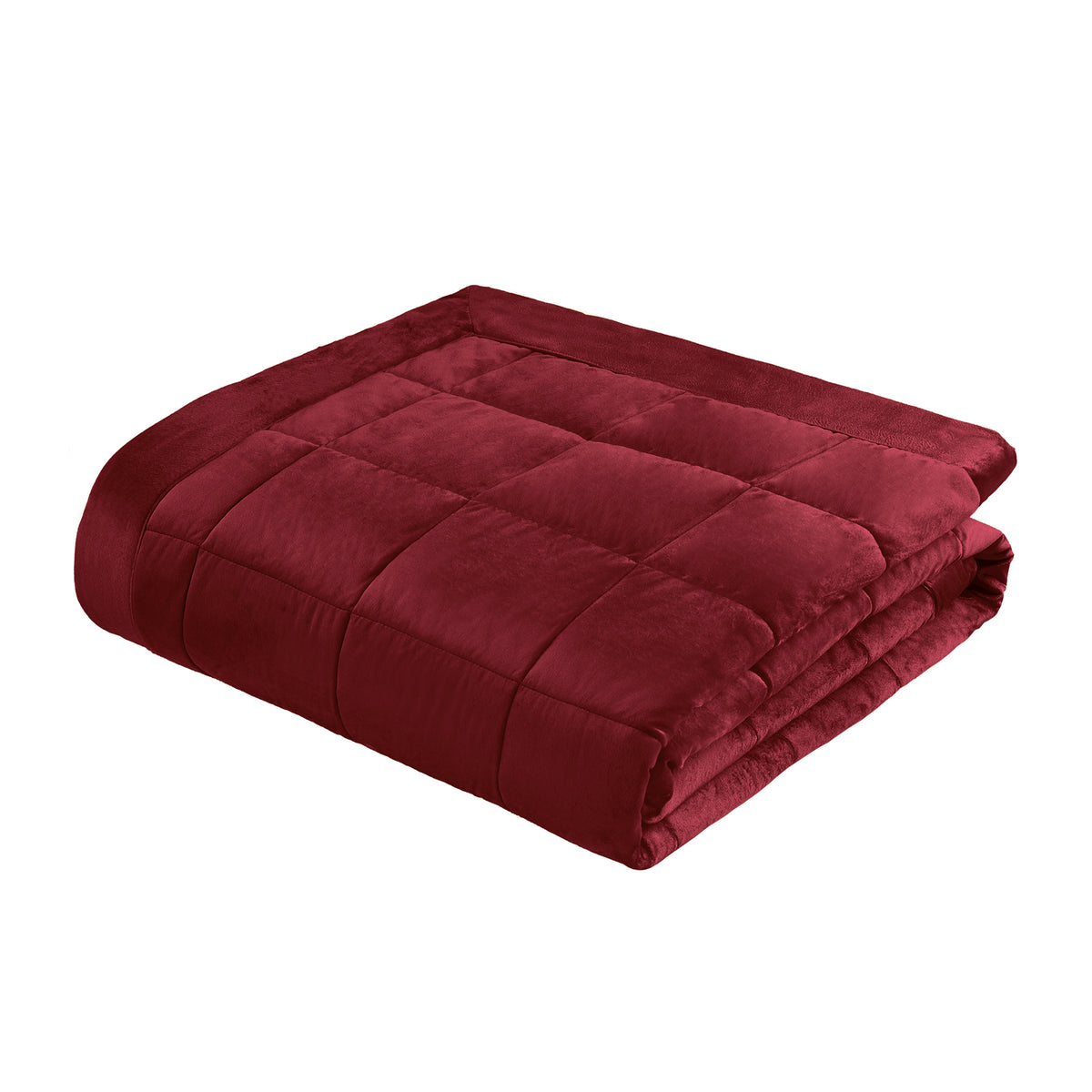 Catherine Lansfield Kingsley Matt Velvet 220cm x 220cm Bedspread Burgundy