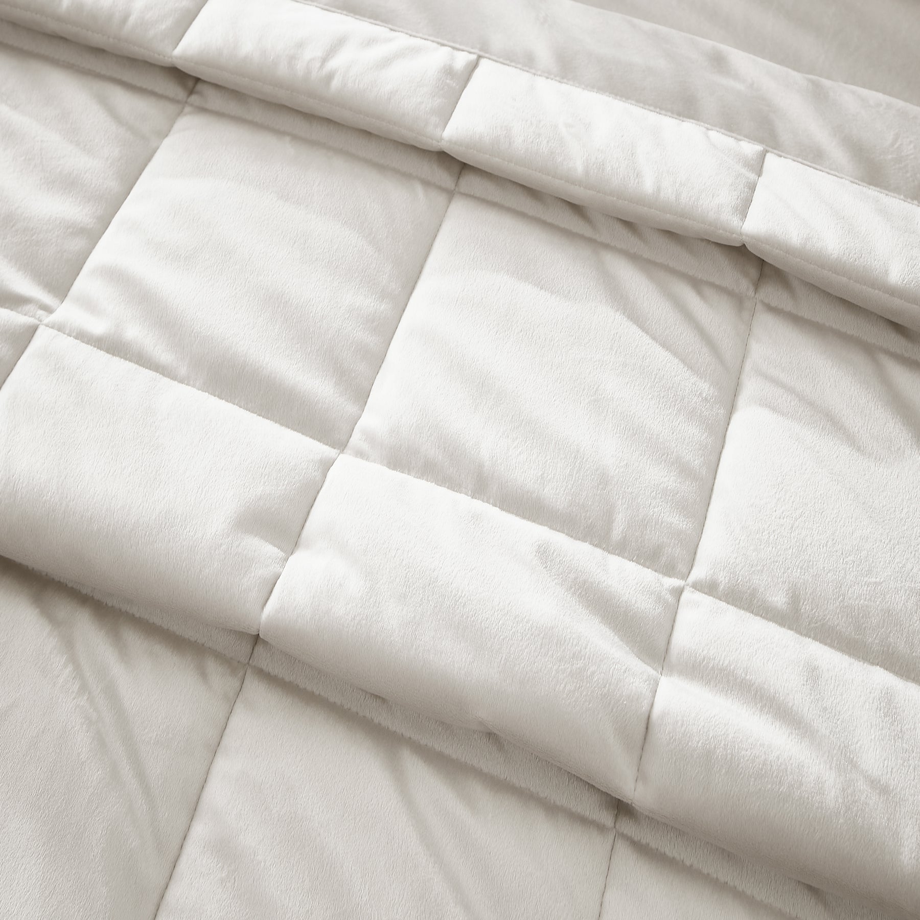Catherine Lansfield Kingsley Matt Velvet 220cm x 220cm Quilted Bedspread Cream