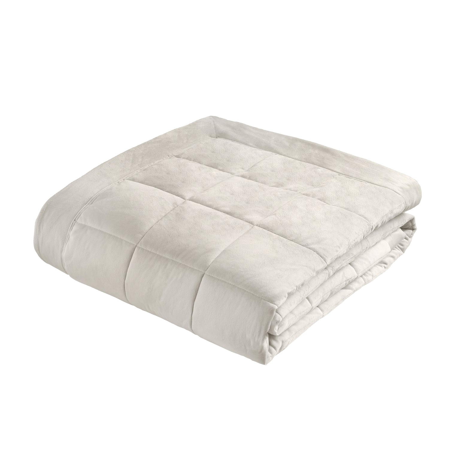 Catherine Lansfield Kingsley Matt Velvet 220cm x 220cm Quilted Bedspread Cream