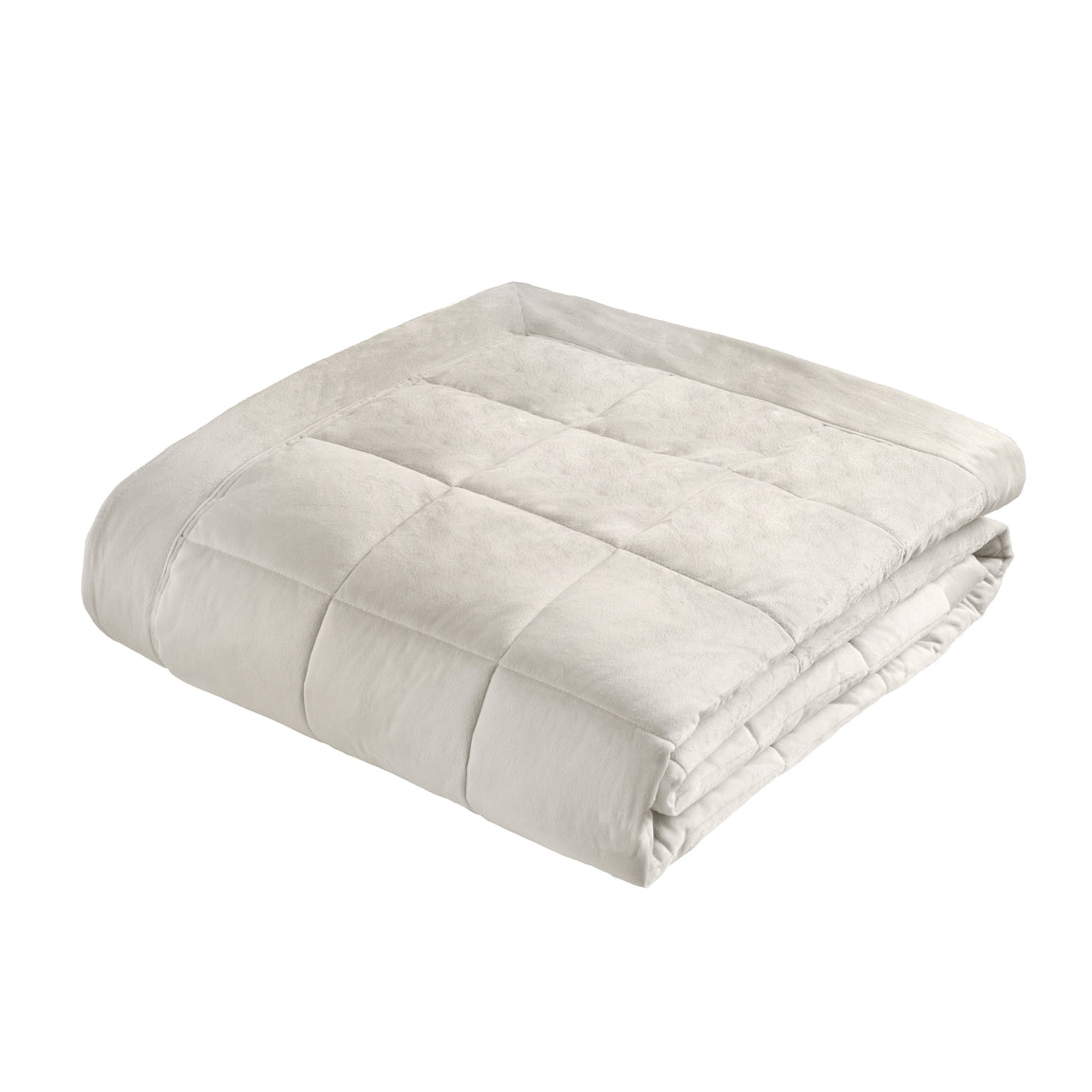 Catherine Lansfield Kingsley Matt Velvet 220cm x 220cm Quilted Bedspread Cream