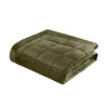 Catherine Lansfield Kingsley Matt Velvet 220cm x 220cm Quilted Bedspread Olive