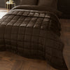 Catherine Lansfield Kingsley Matt Velvet 220cm x 220cm Bedspread Chocolate