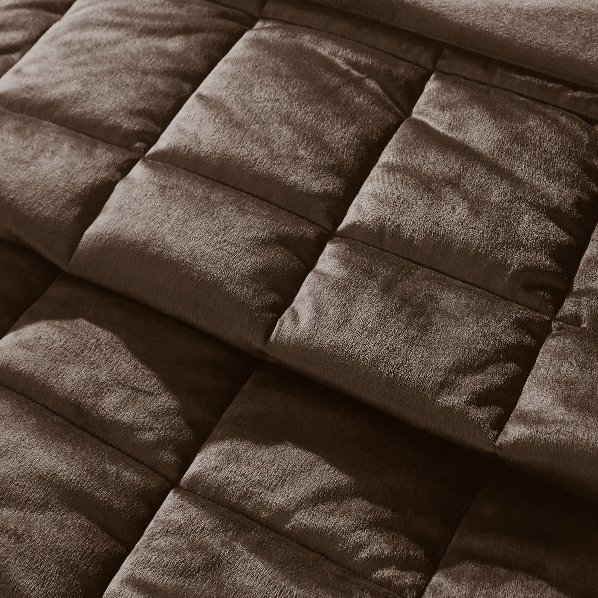 Catherine Lansfield Kingsley Matt Velvet 220cm x 220cm Bedspread Chocolate