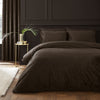 Catherine Lansfield Kingsley Matt Velvet Duvet Cover Bedding Set Chocolate