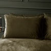 Catherine Lansfield Kingsley Matt Velvet Duvet Cover Bedding Set Olive