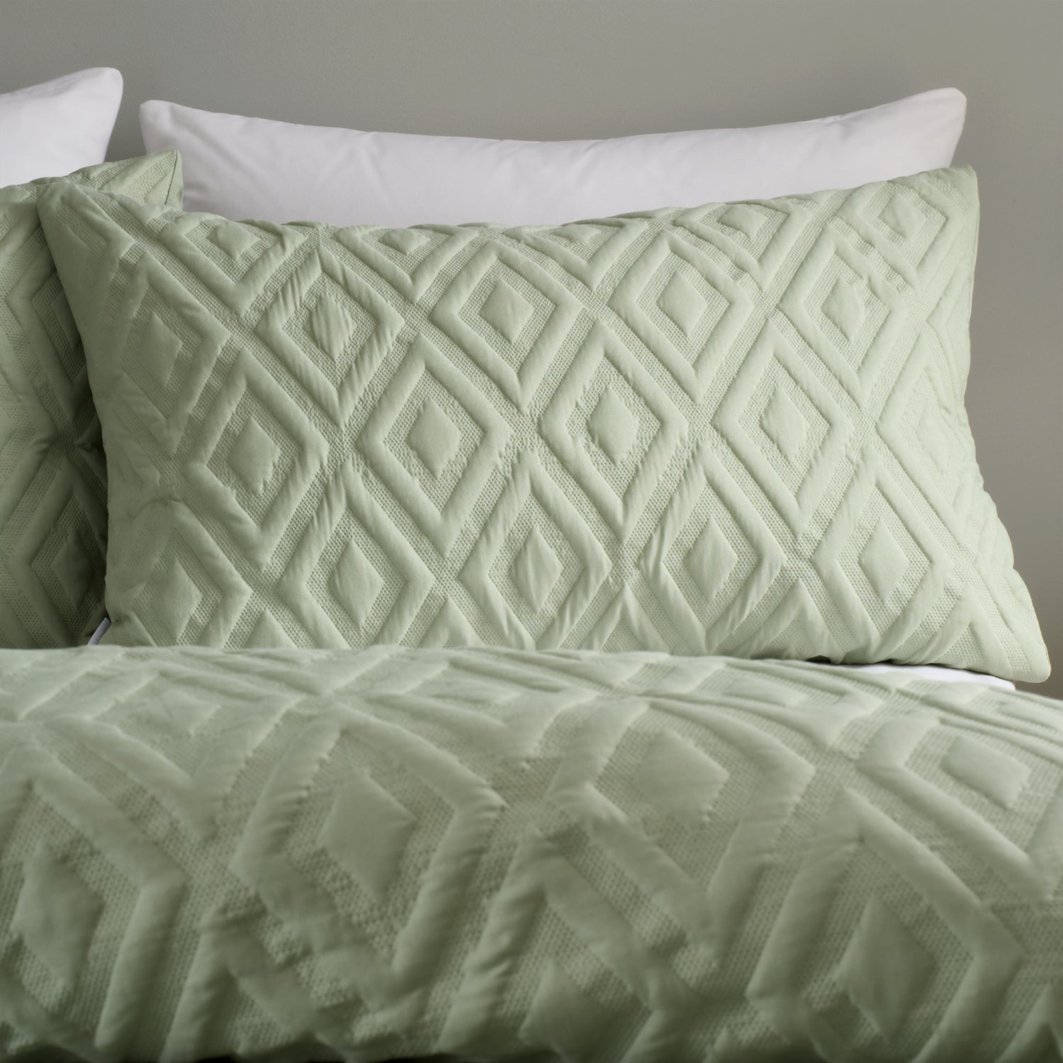 Catherine Lansfield Jacob Geo Duvet Cover Bedding Set Sage