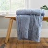 Bianca Cable Knit 150cm x 200cm Throw Blue