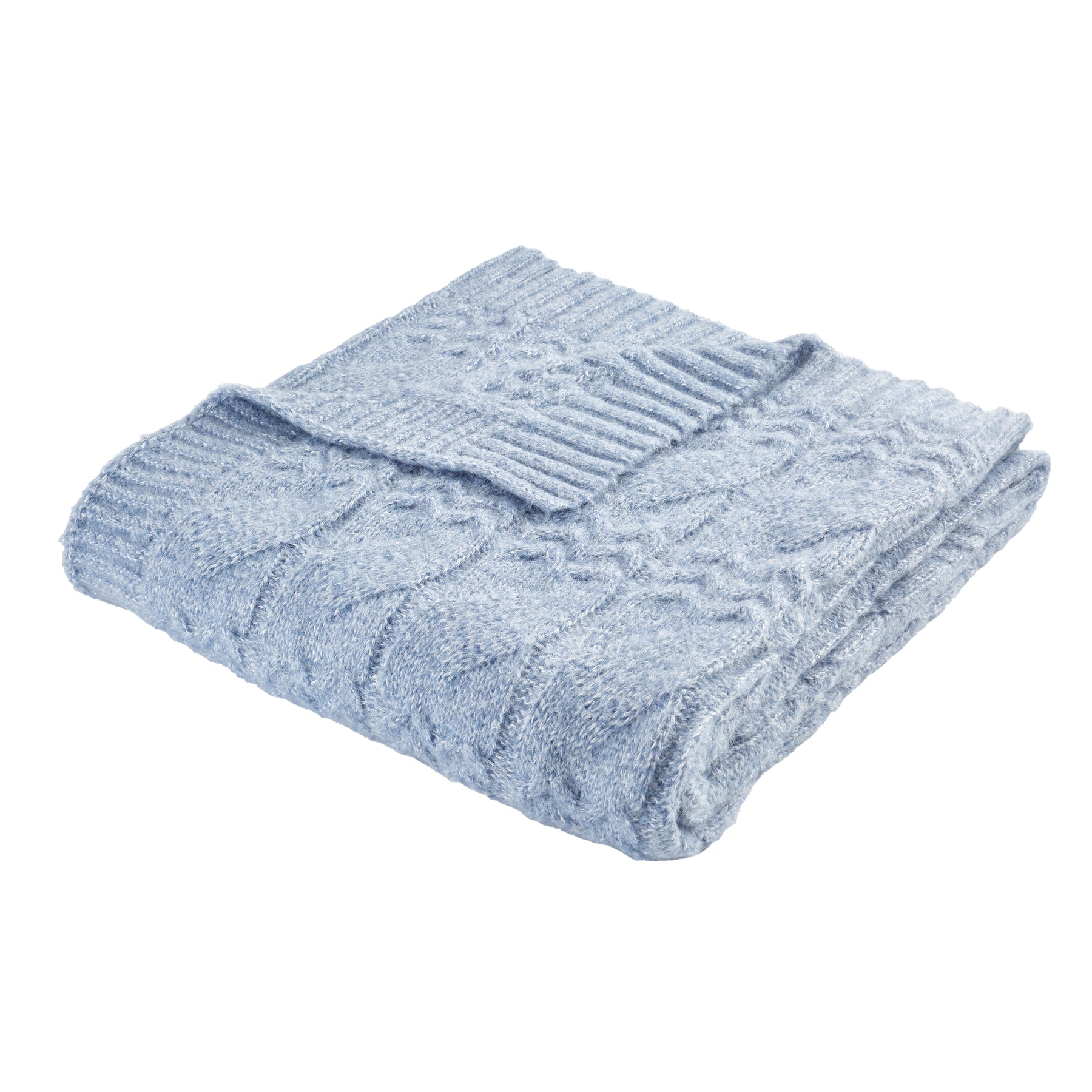 Bianca Cable Knit 150cm x 200cm Throw Blue