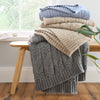 Bianca Cable Knit 150cm x 200cm Throw Grey