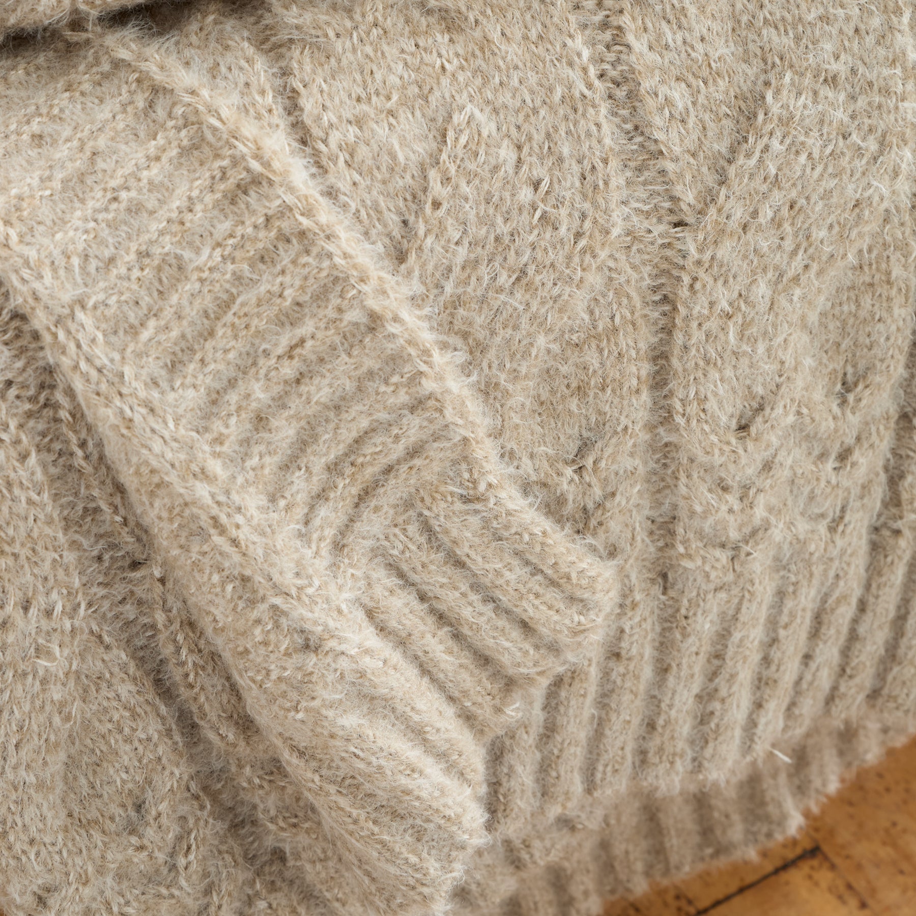 Bianca Cable Knit 150cm x 200cm Throw Natural