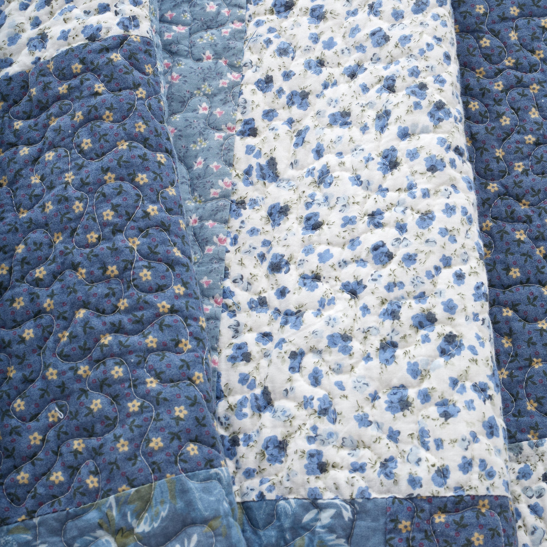 Bianca Limited Edition 220cm x 230cm Patchwork Bedspread Blue