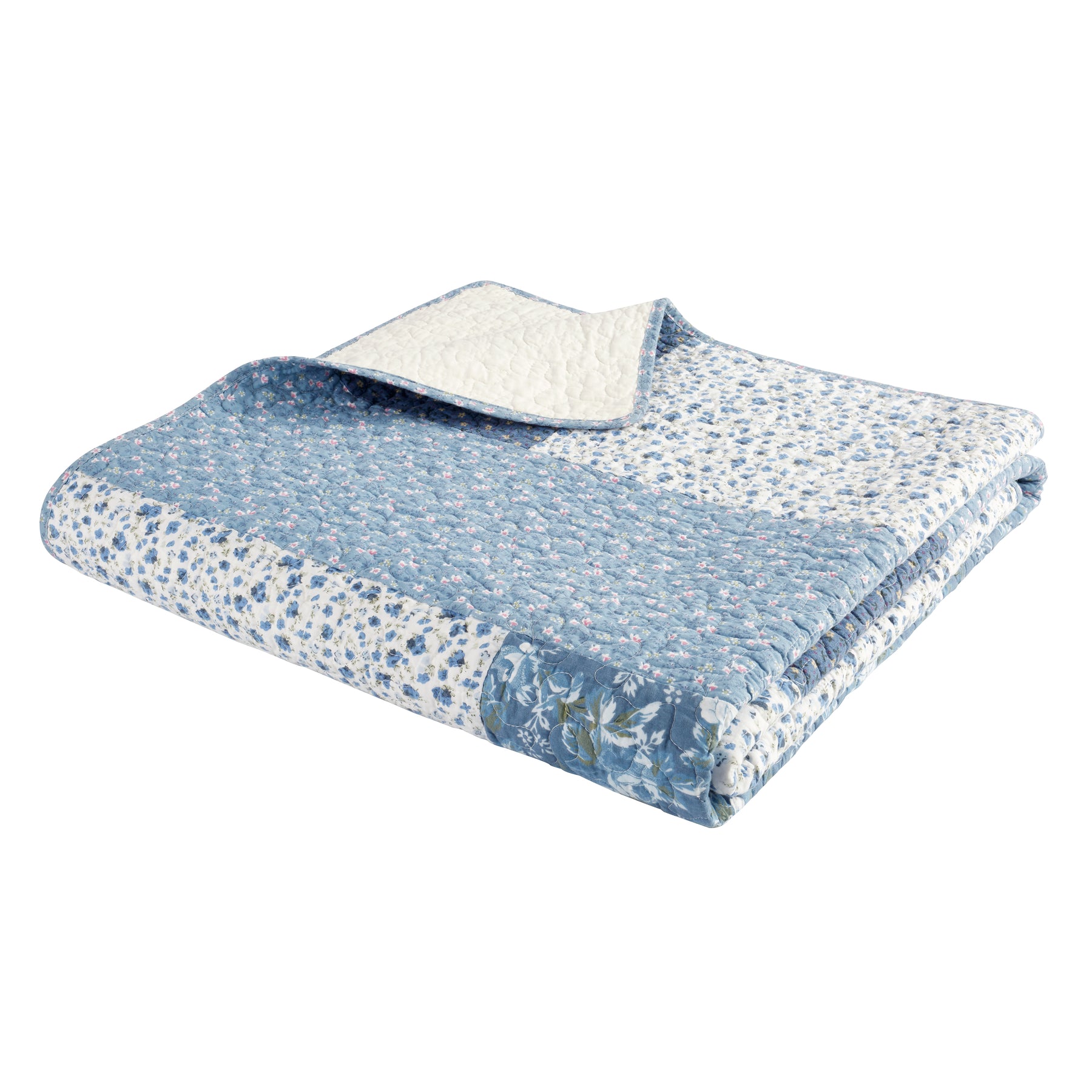 Bianca Limited Edition 220cm x 230cm Patchwork Bedspread Blue