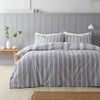 Bianca Brushed Ticking Stripe Duvet Cover Bedding Set Grey